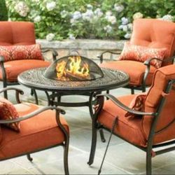 Martha Stewart Living Cold Spring 5 piece Firepit Chat Set 2 boxes, Brand new in BoxesMartha Stewart Living Cold Spring 5 piece Firepit Chat Set 2 box