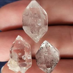 3pcs Natural Herkimer Diamond Crystal Lot 50ctw Total