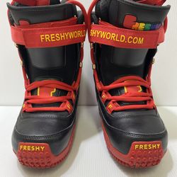 Freshy World California POW Snowboard Boots Mens Size 8 Black Red EUR 41 Great C