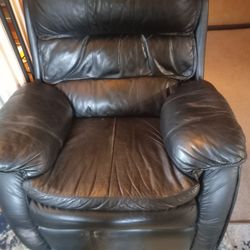 LANE Leather RECLINER Black rocking chair Manual Recline Good Condition 