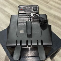 Presto 5 Qt Dual Basket Pro Fry Immersion Element Black Deep Fryer 05489