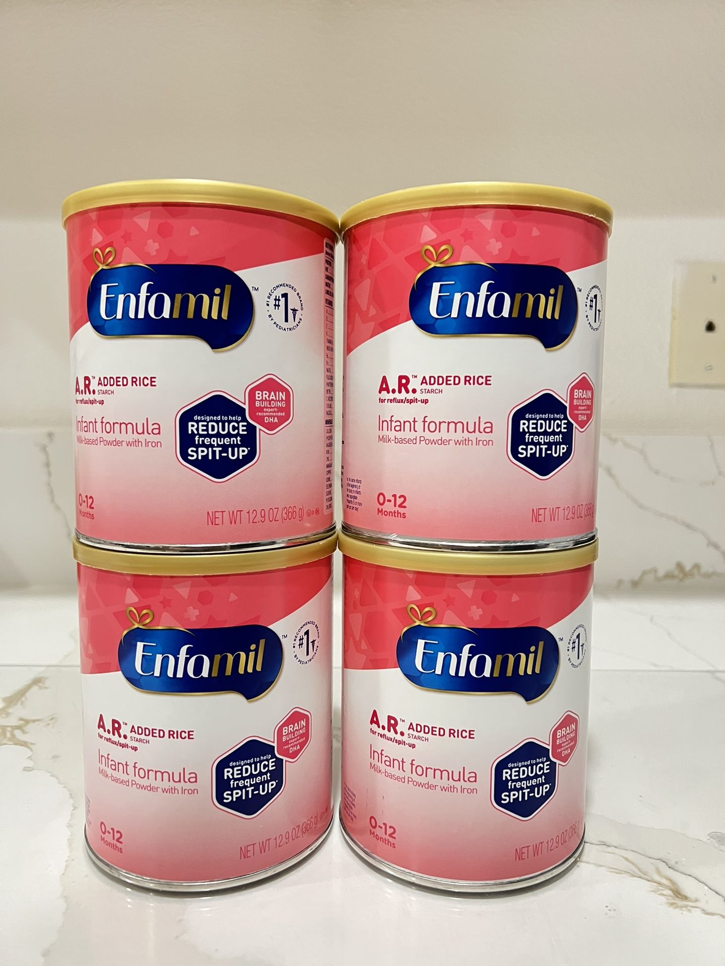 Enfamil A.R. Infant Formula – 4 Cans (12.9 oz) | New & Sealed
