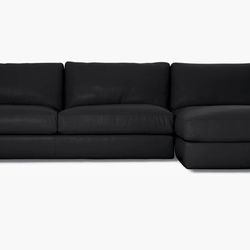 Design Within Reach Reid Sectional Black Leather