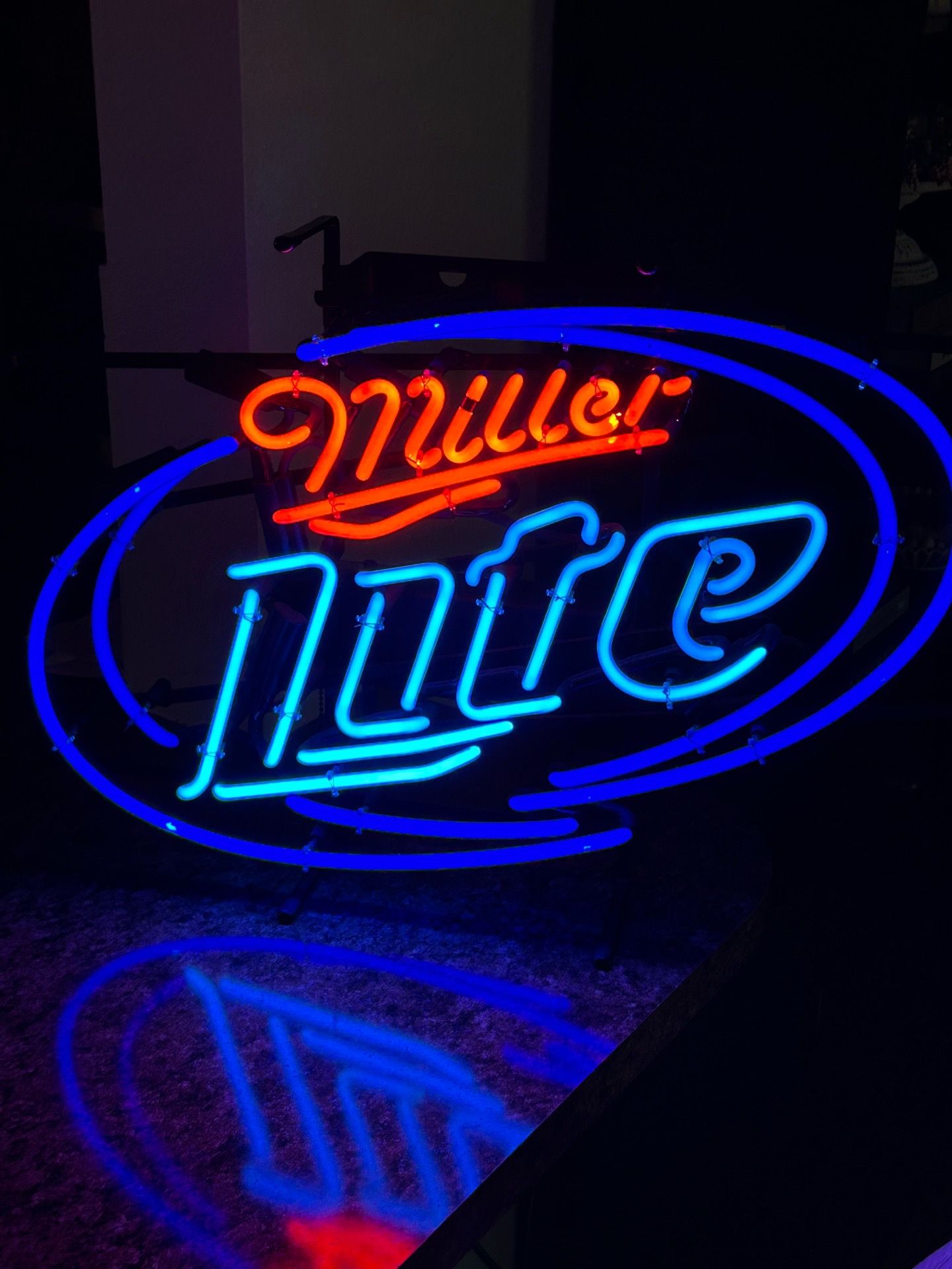 Vintage miller light real neon beer light