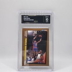 1992 Fleer Schoolyard Stars Dennis Rodman #261 Pistons GMA 10 Gem Mint Card