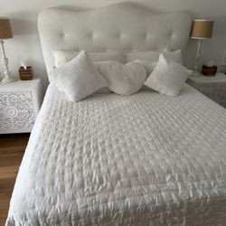 California King One-of-a-kind Custom Made Bed Frame, Mattress & Nightstands