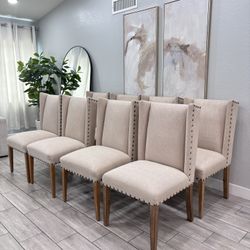 8 Upholstered Dining Chairs 