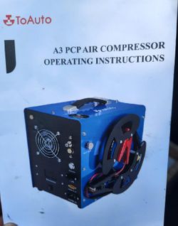 TOAUTO A3 PCP Air Compressor, Unique Vertical+Wire Spool Portable Design, Auto-Stop, Oil/Water-Free