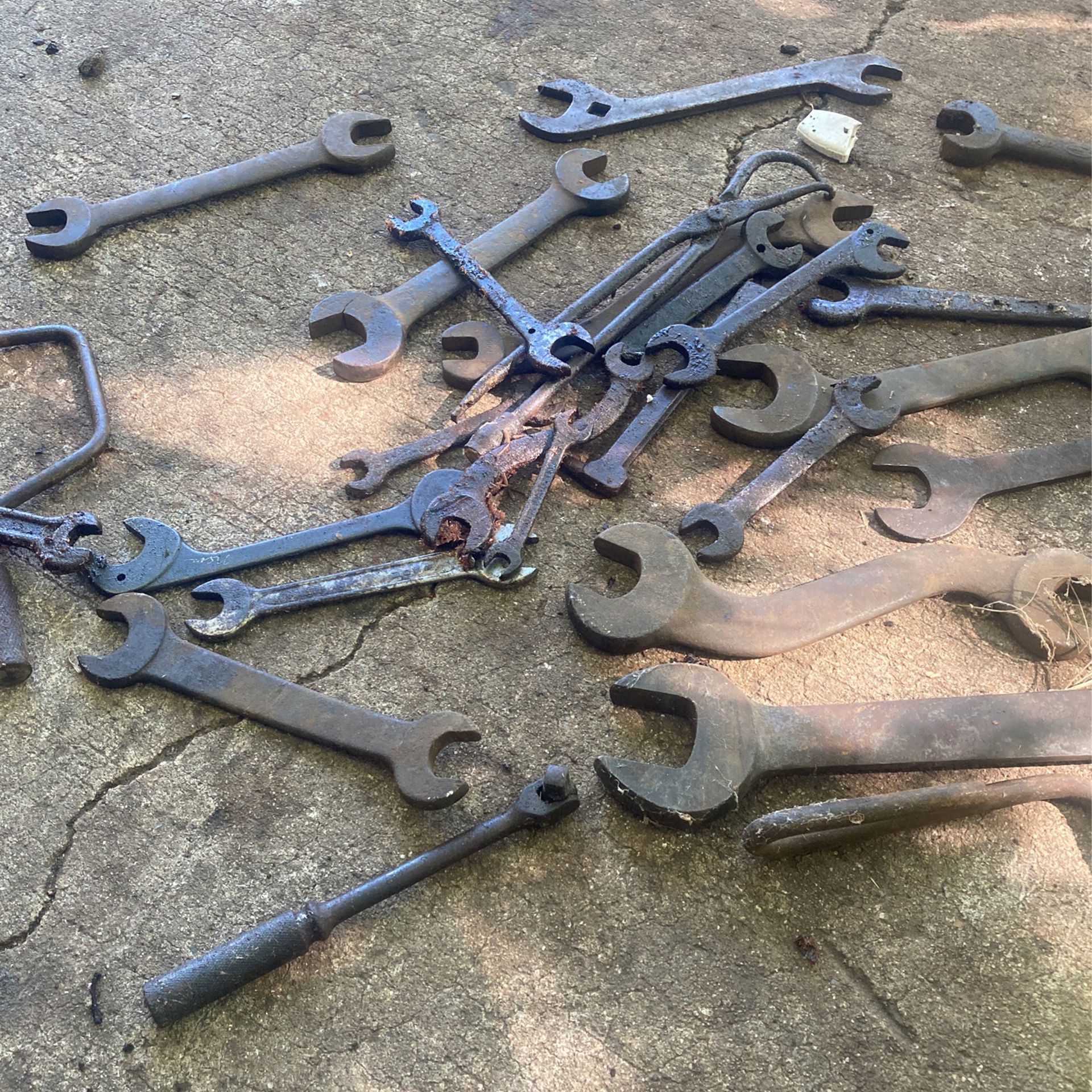 Collection Of Old Antique Open End Wrenches