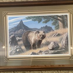 Paul Krapf signed and numbered bear print. Very rare.