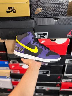 Nike Dunk High EMB Lakers size 10 VNDS