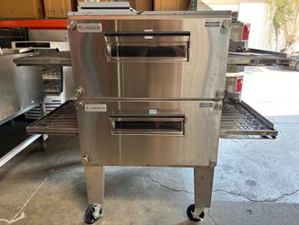 NEW Lincoln 3240 Double Stack Nat Gas Conveyor Pizza Ovens On Wheels Welbilt NOS #3729