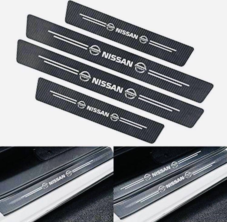 New 4pcs Black Nissan car 3D carbon Fiber