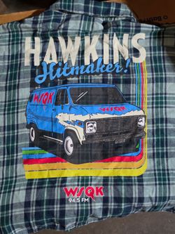 Stranger Things button Flannel New