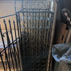 44 Bottle Vintage Wrought Iron Wine Rack