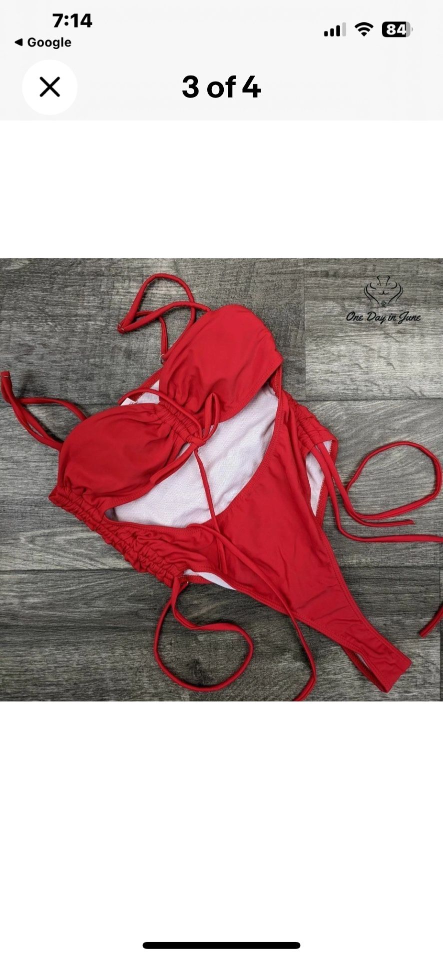 Red High Waist One Piece Swimsuit