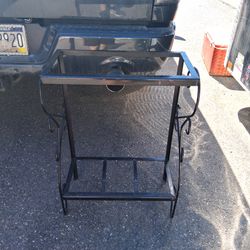 Black metal fish tank stand 20 3/4"x 10.5"x 30"