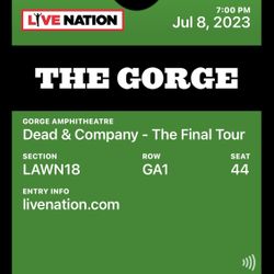1 Ticket To The Dead  @ The Gorge Sat July 8th