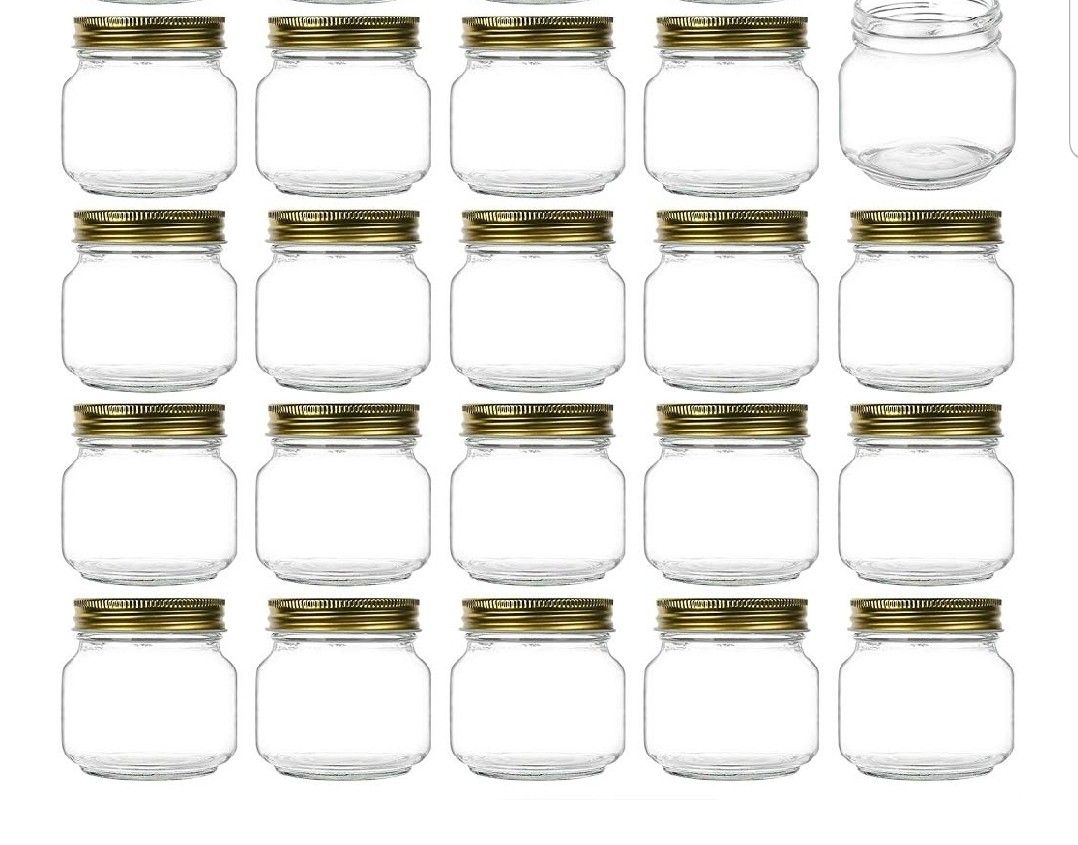 Encheng 8 oz Glass Jars With Lids,Ball Wide Mouth Mason Jars For Storage,Canning Jars For Caviar,Herb,Jelly,Jams,Honey,Dishware Safe,Set Of 23