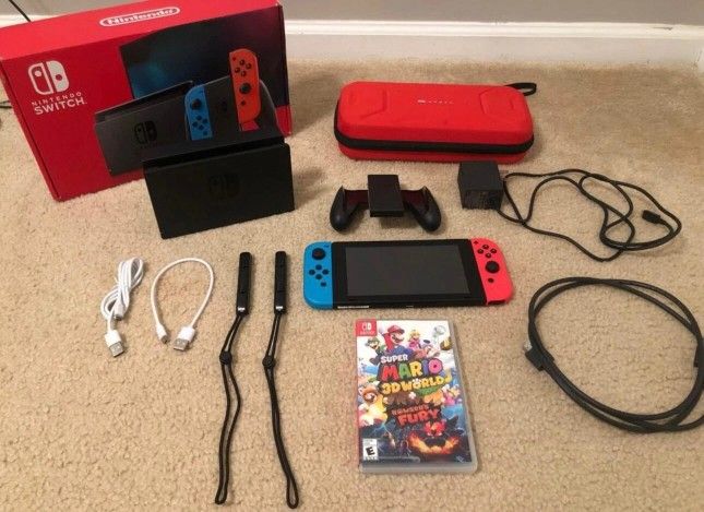 Nintendo Switch Neon Red And Blue