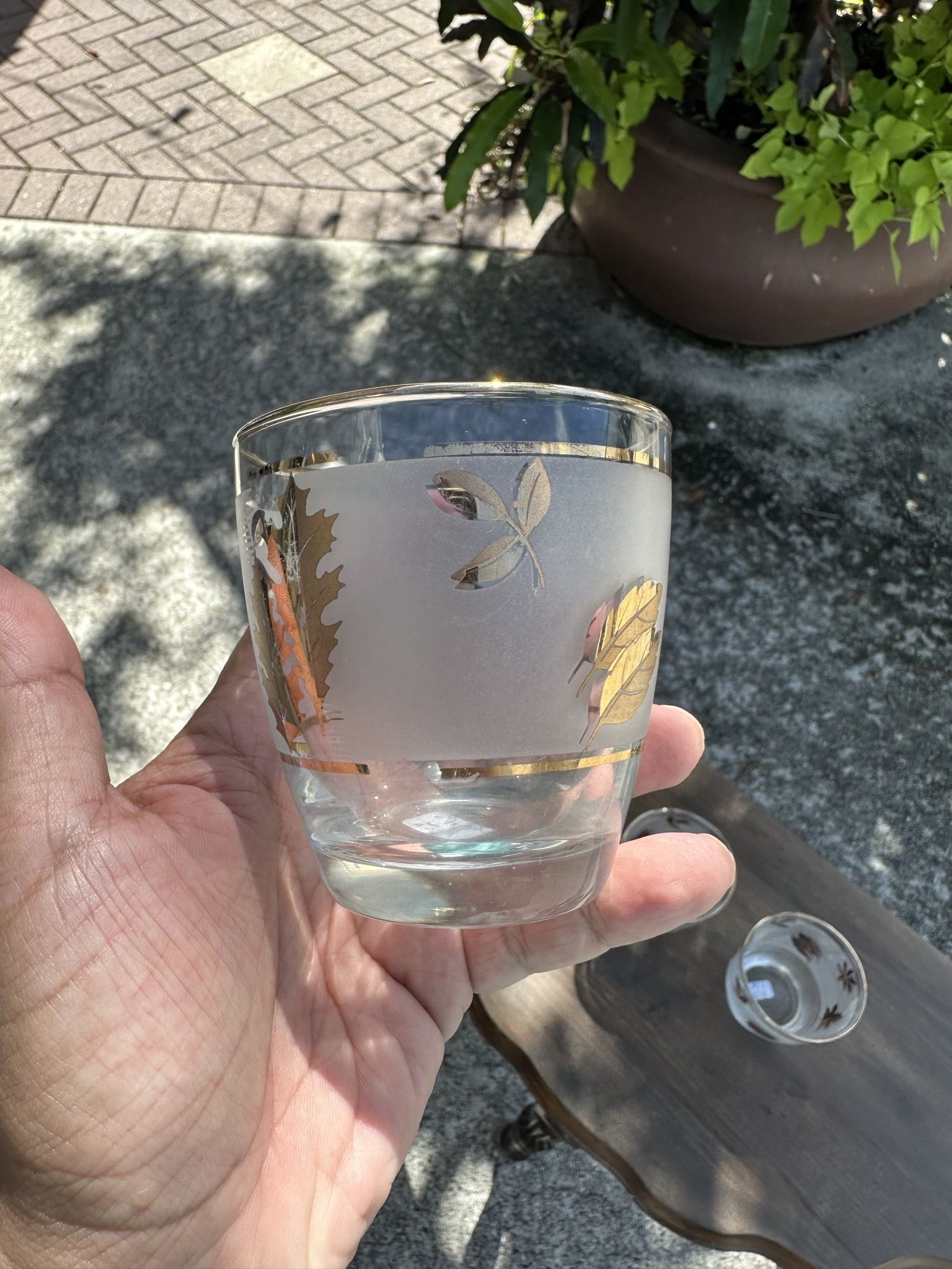 Vintage Libbey Gold Leaf Glasses Set Of 4 Highball