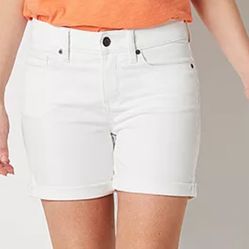 St John’s Bay 5” Mid Rise Denim Shorts Size 16
