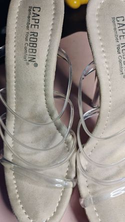 Sexy Women's clear slipon strappy stileto heels platform