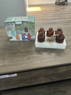 Color Set Of Five Glass Vases