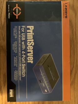 Linksys Print Server - Wired with 4 Port Switch.