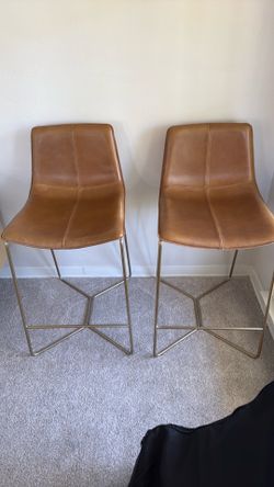West Elm Slope Leather Bar/counter Stools