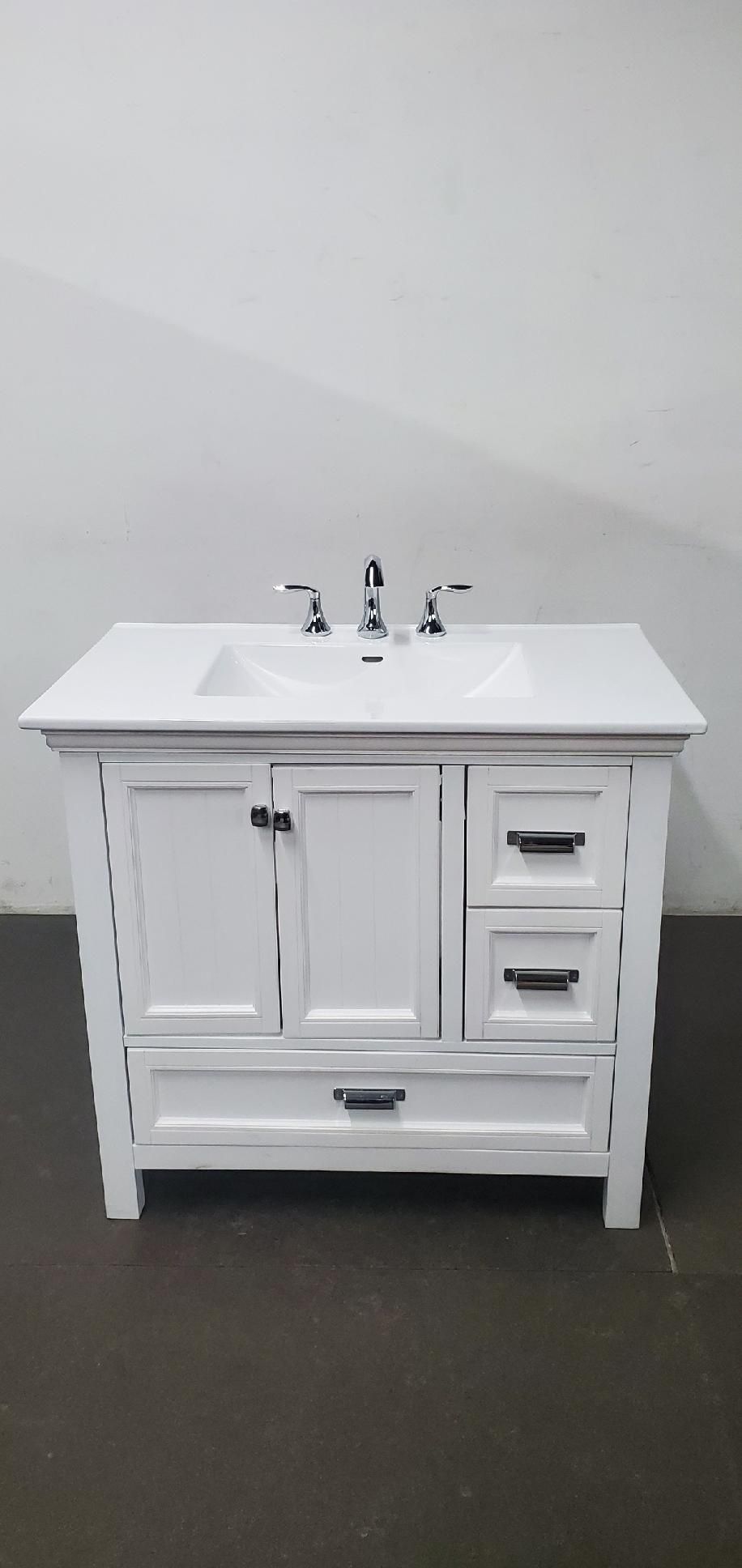 Foremost Brantley 36" White Vanity With Sink & Moen Faucet