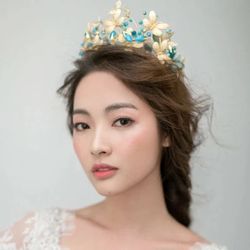 Vintage Baroque Floral Butterfly Tiara 