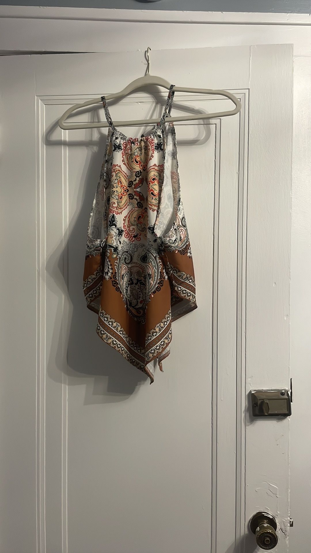 Elegant Paisley Print Halter Top