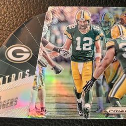 Aaron Rodgers 2015 Panini Prizm Football #I11 INTROS DIE CUT SILVER PRIZM INSERT! 