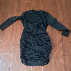 Black Bodycon Scrunch Dress