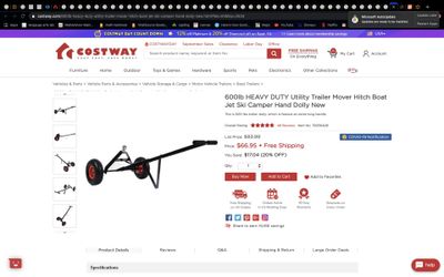 600 lb heavy duty mover hitch boat
