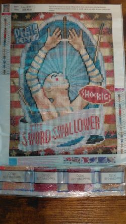 12x16 freak show the sword swallower diamond painting