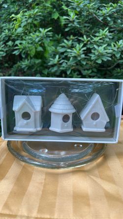 Birdhouses Ornaments Set with Hangers