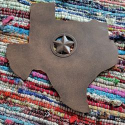 TEXAS Lone Star METAL WALL HANGING STATE SHAPED MAP OUTLINE SIGN