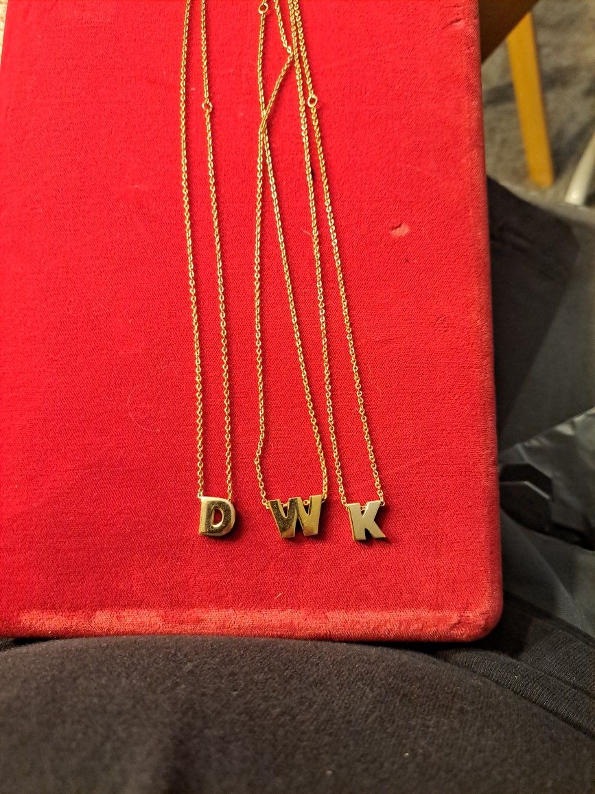 Vintage AVON Necklaces, Gold Tone Chain Necklaces, Gold Tone 15.5" Chain Necklace, Vintage Rare Letters