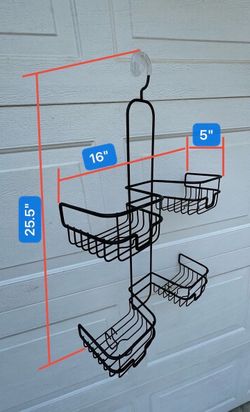 Baked enamel double-layer wall-mounted shower storage rack