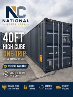 40FT High Cube One-Trip Shipping Container - Like New - Dallas TX