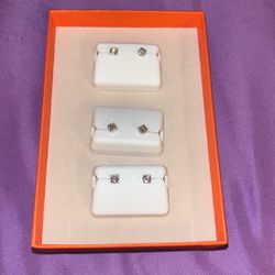 Moissanite Stud Earrings X3