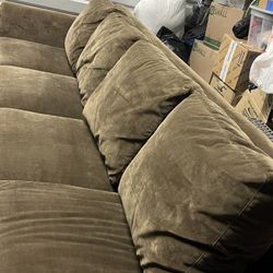 Super Soft Brown couch With Storage Ottoman