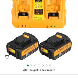 Dewalt 20v Batteries (4) And Dual Chargers (2)