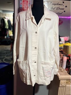 NWOT vintage embroidered cotton chore jacket-L