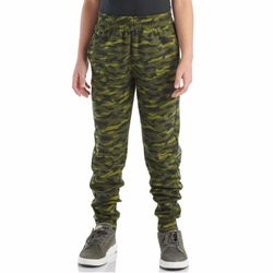 NWT Carhartt Youth Kid's CK8446 Logo Fleece Camo Sweatpant - Green Camo XL 18/20