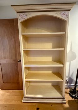 Hand-Painted Bookcase / Display Cabinet – 80” Tall