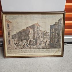 Franz Xavier Habermann (German, 1) American Historical Print,  "La Destruction De La Statue Royale A Nouvelle Yorck (The Destruction of the Ro