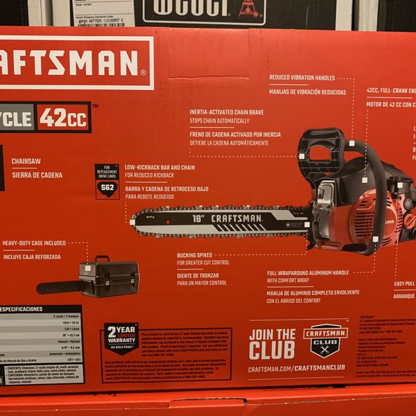 CRAFTSMAN S180 18in 42cc 2Cycle Gas Chainsaw for Sale in Chicago, IL